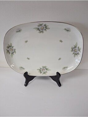 Franconia Silver Thistle Large Platter 14" X 10"